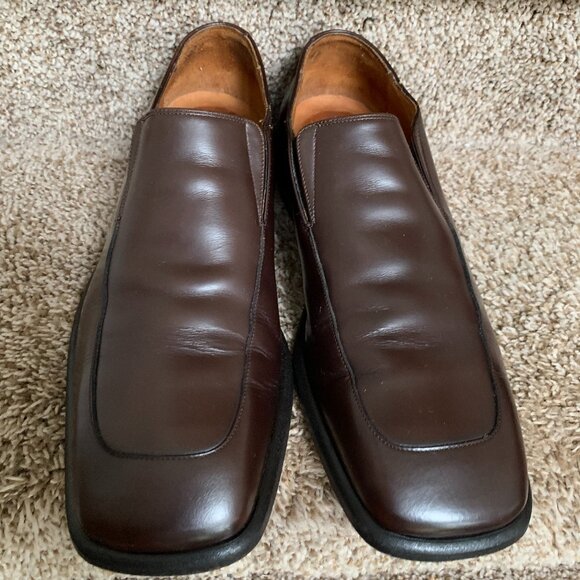 Gucci Men\'s Brown Leather Square Toe Slip-On Loafers main image 6